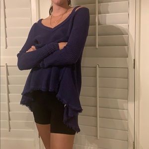 Free people blue cold shoulder sweater